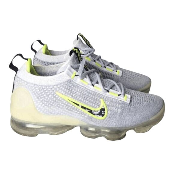 NIKE Air VaporMax 2021 Flyknit 'Wolf Grey Volt' Running Shoes Size 5.5Y/W7 - Picture 2 of 16